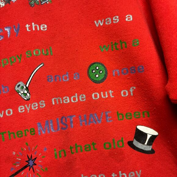 Vintage Frosty The Snowman Crewneck Sweatshirt BJ Designs Teacher Cozy Comfy Med - Picture 7 of 9